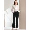 thumbnail image 3 of Pantalones De Terciopelo De Cintura Alta Causales Para Mujer Negro S, 3 of 6