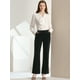 thumbnail image 3 of Pantalones De Terciopelo De Cintura Alta Causales Para Mujer Negro S, 3 of 6