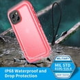 thumbnail image 4 of SPORTLINK Waterproof Case for iPhone 13 Shockproof Dustproof Phone Screen Protector Full Body Heavy Duty Sealed Protective Cover 6.1 inch - Frosted Pink, 4 of 7
