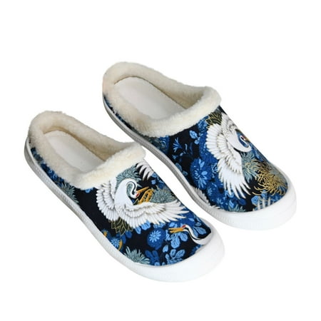 

CYMMPU Women s Slippers Women s Flat Bottomed Low-cut Canvas Shoes One-foot Lazy Version Casual Flat Non-slip Cotton Slippers