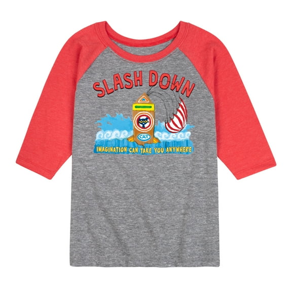Pete The Cat - Splash Down - Toddler And Youth Raglan Graphic T-Shirt
