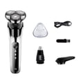 thumbnail image 2 of Afeitadora eléctrica para hombre 2024 | Maquinilla de afeitar recargable en seco y húmedo | Pantalla LED | 3 cabezas flotantes | Carga USB | Resistente al agua IPX7 | Cara y cuello | Cuchillas de, 2 of 8