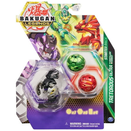 Bakugan Legends Starter 3-Pack, Tretorous Ultra, Spartillion and Fenneca, Action Figures