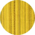 thumbnail image 1 of Ahgly Company Machine Washable Indoor Round Solid Yellow Modern Area Rugs, 4' Round, 1 of 4