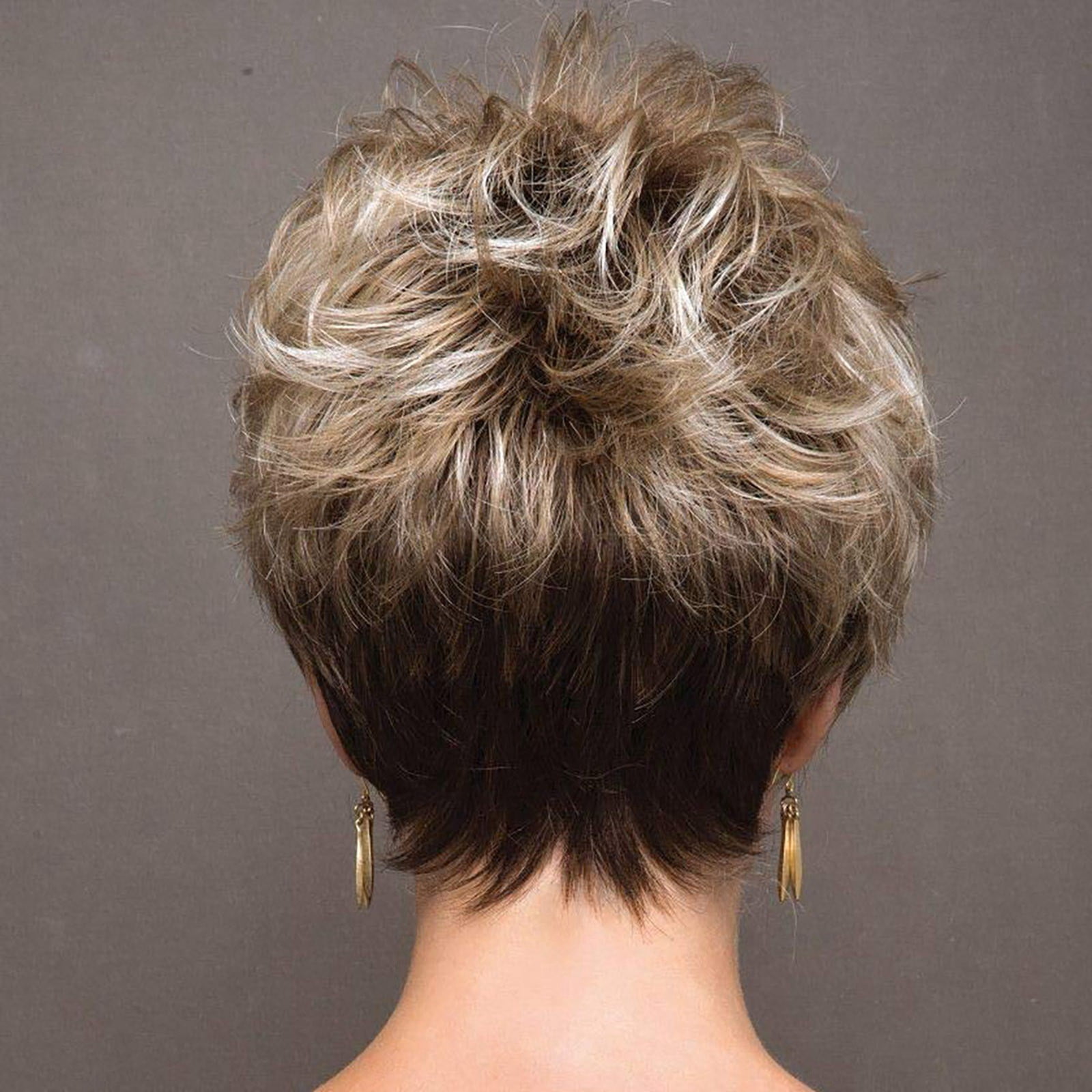 Ombre Blonde Bob Wig for Women, Short Straight Synthetic Wig Natural Looking Lace Front Style Wig for Daily Party(Gold,One Size)