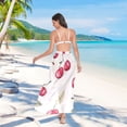 thumbnail image 7 of FORMRS Womens Long Sarong Beach Wrap Semi-Sheer Bikini Skirt Bathing Swimsuit Cover Up, Red Cherry, 7 of 7
