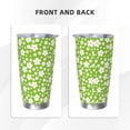 thumbnail image 3 of Picia Green White Flowers Pattern 20 oz Tumbler Stainless Steel Vacuum Insulated Coffee Ice Cup Double Wall Travel Flask Dual Lid Water Bottle, Eco-friendly Car Cup, 3 of 8