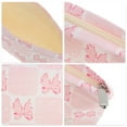 thumbnail image 3 of Ofertas Únicas 1 Pc Bolsa de Maquillaje Ligera con Cuadrícula y Lazo para Vacaciones en Lona Rosa, 3 of 6