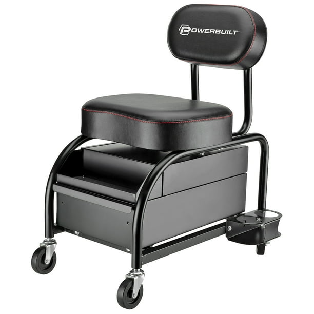 Powerbuilt Professional Detailer Mechanic Heavy Duty Garage Roller Seat
