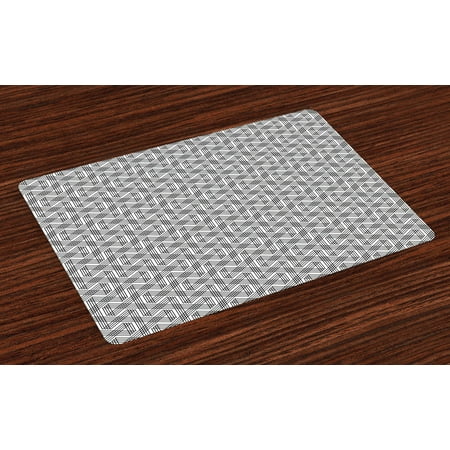 

Ambesonne Geometric Place Mats Set of 4 Minimalist Zig Zag Standard Size Black White