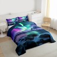 thumbnail image 3 of Homewish Abstract Aurora Full Size Comforter Sets 3-Piece for Teens Boys Girls,Gradient Ombre Bedding Comforter Set,Nature Theme Lightweight Bedding Sets,Breathable Home Decor,Reversible, 3 of 8