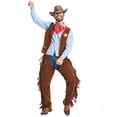 thumbnail image 6 of Celivon Cowboy Outfits For Men 5 Piece Hat+Scarf+Vest+Tshirt+Fringe Leg Warmer Set Vintage Texas Western Cowboy Themed Sets Casual Loungwear Dailywear, 6 of 7