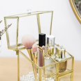 thumbnail image 5 of Organizador de maquillaje HKS Gold Glass Portaescobillas 15x11x20 cm, 5 of 5