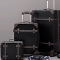 thumbnail image 2 of GraspDream-Equipaje de viaje de cuero PU Vintage para mujer, maletas con carrito de gran capacidad, rueda Universal, 20 ", 24", 28 ", 2 unids/set, 2 of 4