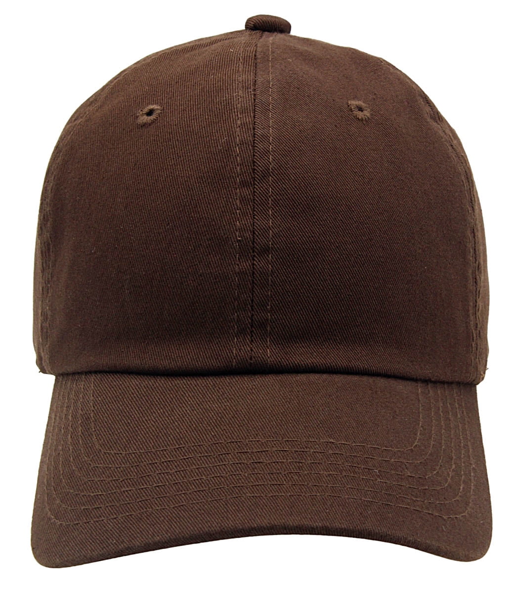 Dark Brown buckle closure unisex casual cotton basic baseball cap