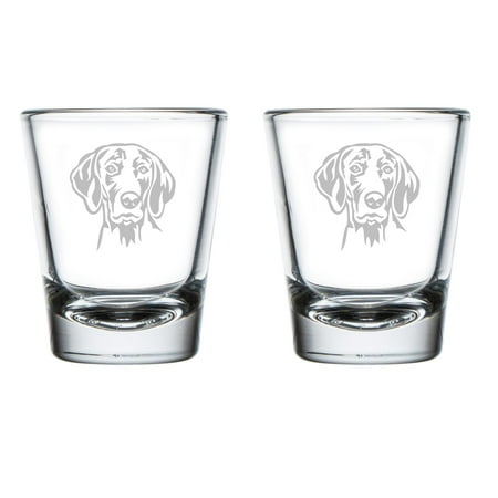 

Set of 2 Shot Glasses 1.75oz Shot Glass Gift Weimaraner Face