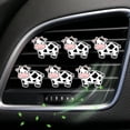 thumbnail image 2 of 6-pack cute black and white cow car vent clip, air freshener vent clip, cute car vent decoration, shiny car aroma diffuser, vent interior accessories, 2 of 5