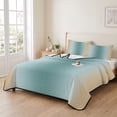 thumbnail image 2 of Twin XL Quilt Set 68''x98'', Teal Yellow Ombre Lightweight Summer Bedspread Coverlet Set with 2 Pillow Shams, Farmhouse Modern Gradient Art Breathable All Season Quilt Bedding for Dorm/Guest Room, 2 of 9