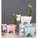 thumbnail image 5 of Maceta de cerámica para plantas suculentas, forma de agujero de drenaje, mini macetas de cerámica para decoración de escritorio, jardín, sala de estar, maceta (cachorro, blanco, 5 of 5