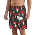 thumbnail image 2 of Bixox Men's Red Mushrooms printing Casual Classic Fit Short Summer Beach Shorts, 2 of 6
