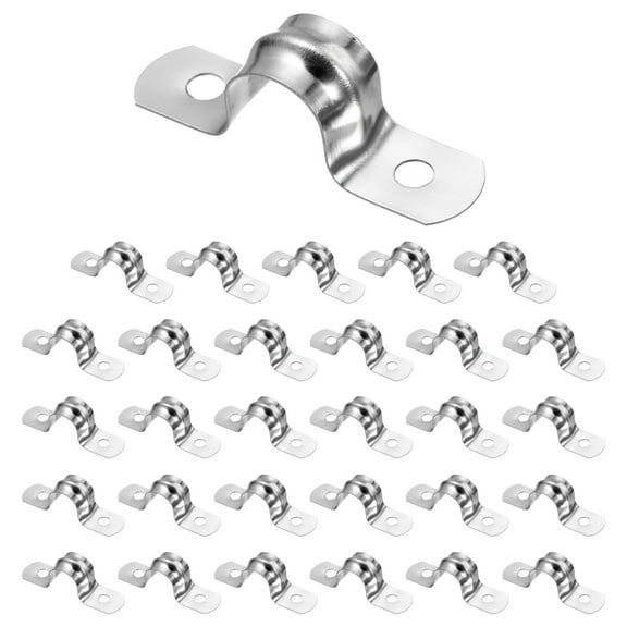 Uxcell 30pcs 1/2-Inch 12mm Conduit Clamps M12 U Tube Pipe Clamp Stainless Steel Rigid Pipe Strap Bracket