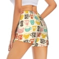 thumbnail image 3 of Bixox Women's Vintage Cup pattern 2 in 1 Running Shorts - Lightweight Athletic Workout Gym Yoga Shorts Liner with Pockets - XX-Large, 3 of 7