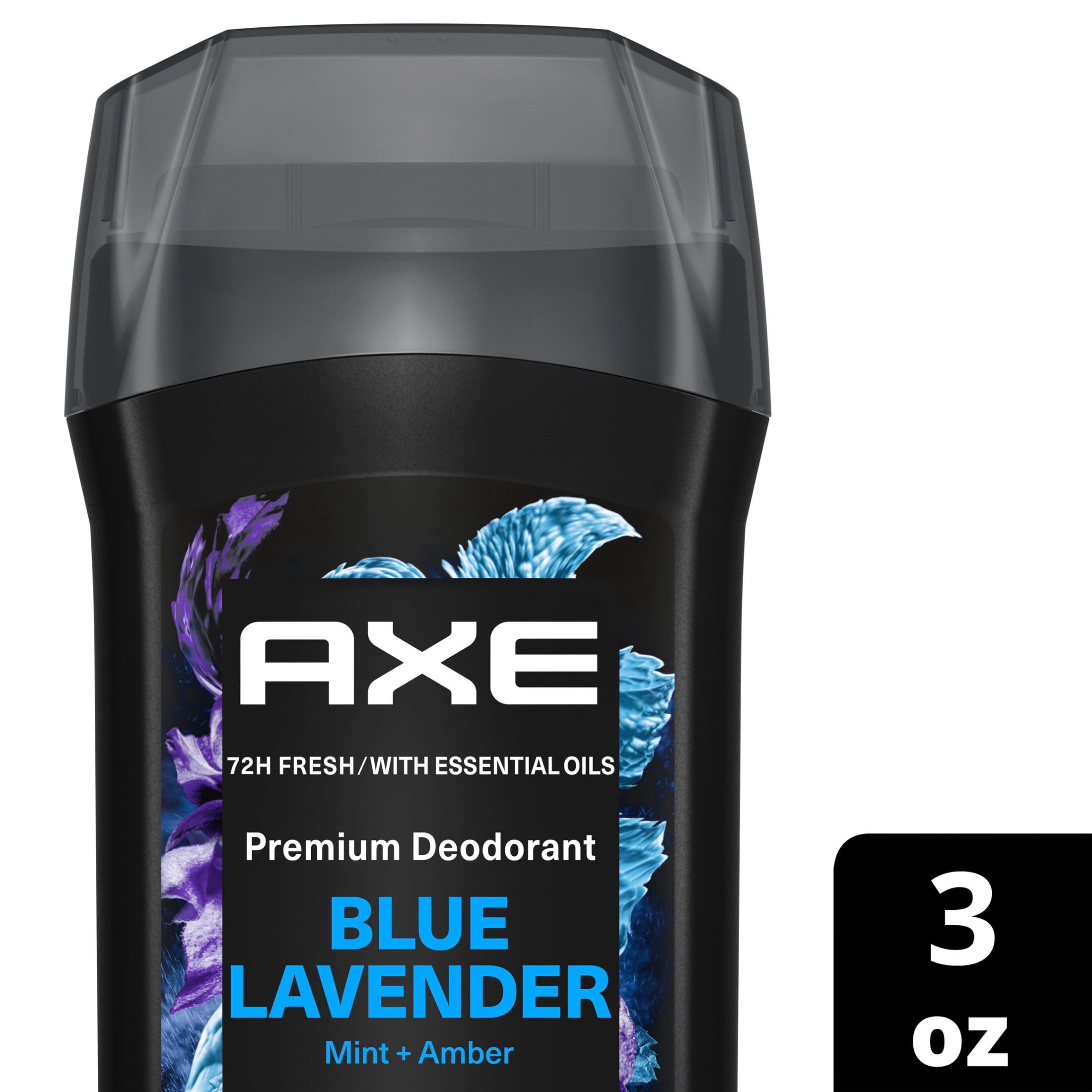 (3 pack) AXE Fine Fragrance Collection Deodorant Stick With 72H Freshness Blue Lavender With Mint + Amber Essential Oils Aluminum-Free, 3 oz