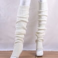 thumbnail image 4 of comerut Women Elastic Solid Color Warm Thigh High Knitted Long Socks Over Knee Stockings, 4 of 7