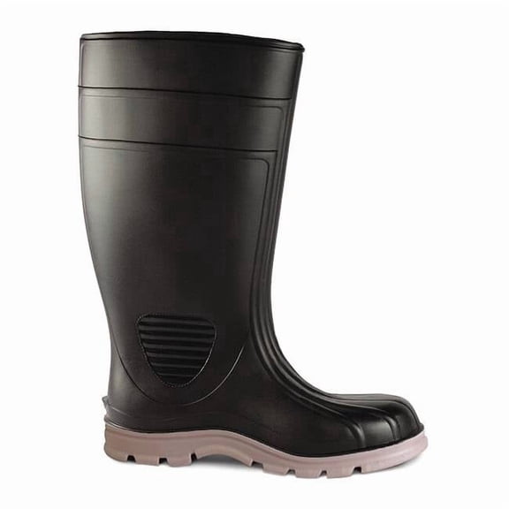 Men's Work Tuff Tall Rubber Boots, Plain Toe, 15" Height, Black, 8, PR