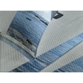 thumbnail image 4 of Ambesonne Scenery Quilted Bedspread Set 3 Pcs, Patio Ocean Sea Sunny, King Size, Pale Blue and White, 4 of 5