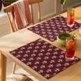 thumbnail image 4 of Vintage Flowering Placemats Set&nbsp;of&nbsp;12 Gorgeous Flower Dark Red Background Heat Insulation Washable Place Mats, Non-Slip Table Mats for Dining Table Party Kitchen Decor,13x19 Inch, 4 of 9