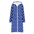 thumbnail image 5 of Miluxas Polka Dots Printed Long Sleeve Hoodie for Woman Zip up Hoodies Knee Length Sweatshirt Jackets Casual Loose Hoode Coat Blue XL(XL), 5 of 5