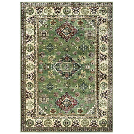 Green Rug Oriental United Weavers Royalton Area Rugs - 853 10745 Traditional Oriental Green Jagged Cornered Diamonds Angled Rug ()