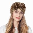 thumbnail image 3 of Uooqdmx Head Wraps for Women, Turbans for Women, Pre Tied Head Scarf for Women, Women Muslim Turban Hatbow Sequins Hair Bonnet Head Wrap Cover, Beanie, Gold One Size, 3 of 3