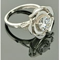 thumbnail image 3 of 3Ct Round Lab-Created Diamond Wedding Rose Flower Ring 14K White Gold Plated 925 Sterling Silver, 3 of 4