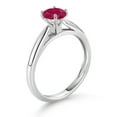 thumbnail image 3 of Gem Stone King 10K White Gold Red Ruby Solitaire Engagement Ring for Women (0.55 Cttw, Round 5MM, Available in Size 5, 6, 7, 8, 9), 3 of 4