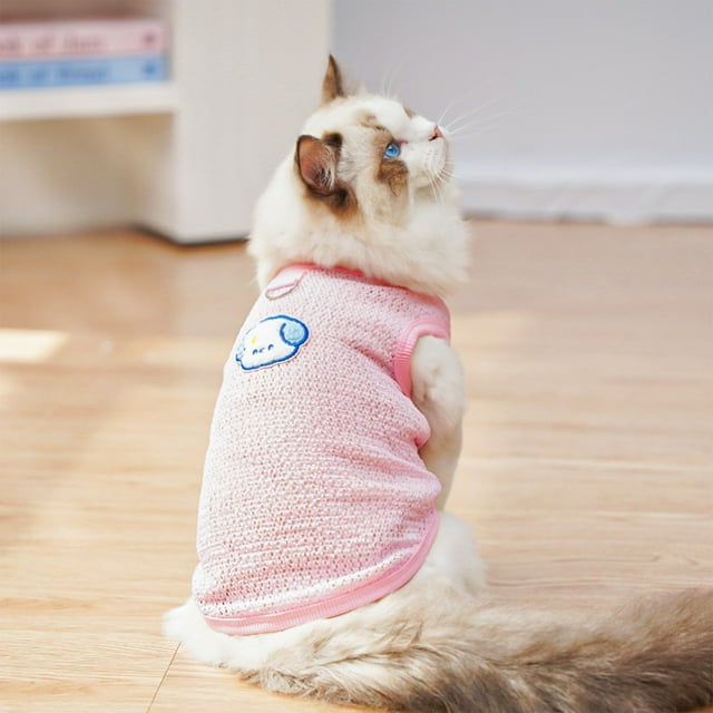 Mom's Best Ropa para perros y gatos pequeños, camiseta transpirable de verano, 30 x 19 cm, ropa para mascotas para primavera y verano.