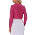 thumbnail image 3 of INSPIRE CHIC Women's Sequin Party Open Front Cropped Sparkly Bolero Shrug XL Hot Pink, 3 of 6