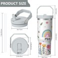 thumbnail image 4 of 30 Oz Tumbler Rainbow Flowers Tumbler with Lid and Straw, Birthday Gift Cup for Friend Women Men Coffee Travel Mug Thanksgiving Day Halloween Christmas Gift Water Bottle, 4 of 7