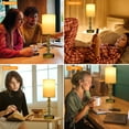 thumbnail image 6 of Touch Crystal Table Lamp, Small Bedside Lamp with USB C+A Charging Port and AC Outlet, 3 Way Dimmable Nightstand Lamp for for Bedroom Living Room, Office, 6 of 8