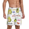 thumbnail image 2 of Kdxio Happy Avocado Print Mens Sleep Shorts Bottoms Soft Comfy Pajama Wear Pants with Drawstring Pockets, 2 of 7