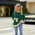 thumbnail image 6 of OBEEII Fall Winter Sweatshirts for Women Long Sleeve Crew Neck Striped Pullover Tops Loose Casual Athletic Tee Shirts, 6 of 7