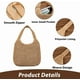 thumbnail image 5 of Bolso bohemio de paja tejida para mujer, bandolera, bolso tote rectangular, tejido natural peruano con interior de poliéster., 5 of 6