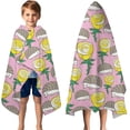 thumbnail image 3 of Pink Hedgehog Rose Pattern Hooded Bath Towel，50"x30" for Ages 3 To 12 Kids, Quick Dry Lightweight Soft Microfiber Hood Beach Towel Cover Up for Kids, 3 of 7
