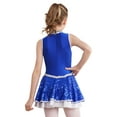 thumbnail image 2 of Rswnyirn Tenues de Cheerleading Sans Manches à Paillettes pour Filles, Uniforme de Cheerleading, Robe de Danse Bleu Royal 14, 2 of 7