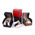 thumbnail image 2 of PU Leather Single Grid Watch Display Case Jewelry Storage Organizer Slot Box, 2 of 13