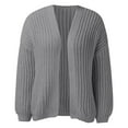 thumbnail image 4 of Vedolay Women's Knit Cardigan Sweater Lightweight Open-Front Cardigan Solid Color Sweaters for Women Gray,2XL, 4 of 5