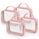 thumbnail image 1 of Neceser Wedama aprobado por la TSA, paquete de 4, bolsa de maquillaje transparente, rosa, 1 of 1