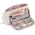 thumbnail image 1 of Bolsa de almacenamiento de lona de colores de gran capacidad, estuche para rotuladores, estuche para lápices, soporte para bolsa de papelería simple para escuela secundaria, of, 1 of 4