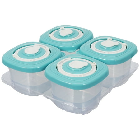4 Pcs Food Supplement Box Compact Food Container Toddler 7.7X7.7X6.4cm Green